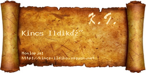 Kincs Ildikó névjegykártya