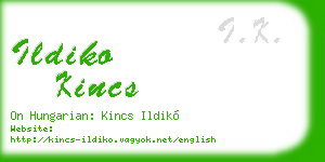 ildiko kincs business card